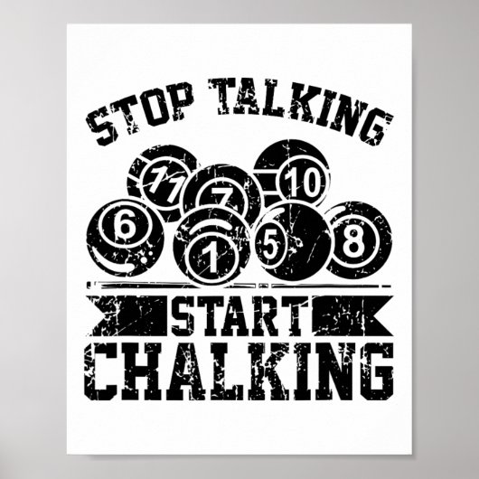 Chalking anhalten - Funny Billiards 8 l Poster (Vorne)