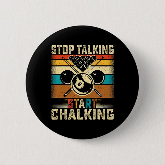 Chalking anhalten - Retro Pool Billard Button (Vorderseite)