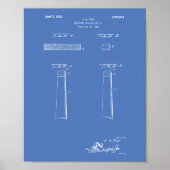 Chalkless Billiard Cue Tipp 1925 - Blueprint Poster (Vorne)