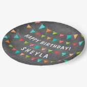 Chalkoard Jagdflagge Name Geburtstagspartei Pappteller (Schrägansicht)