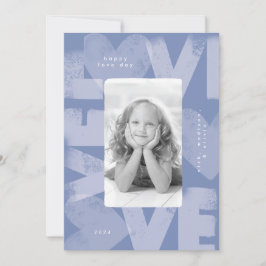 Chalky Graffiti Fun Peri Blue Valentine Foto Card Feiertagskarte