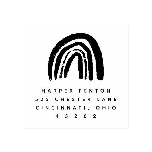 Chalky Rainbow Square Rücksendeadresse Briefmarke Gummistempel (Prägung)