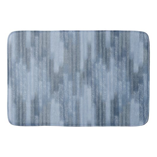 Chalky Textured Abstrakt in Denim Blue Badematte (Vorderseite)
