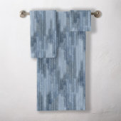 Chalky Textured Abstrakt in Denim Blue Badhandtuch Set