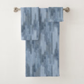 Chalky Textured Abstrakt in Denim Blue Badhandtuch Set (Insitu)