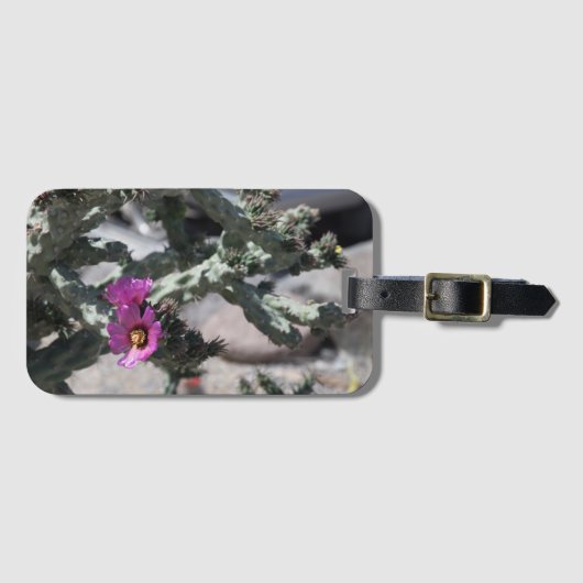 Challa Cactus in Blüte Gepäckanhänger (Vorderseite (Horizontal))