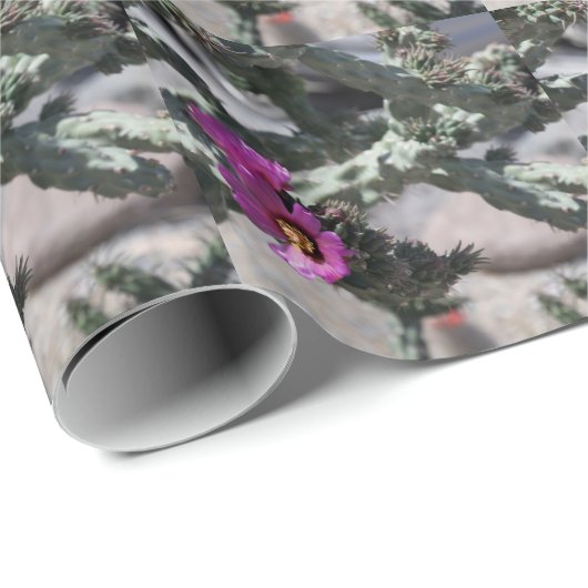 Challa Cactus in Blüte Geschenkpapier (Rolleneckpunkt)