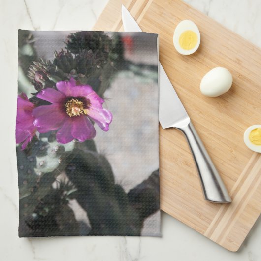 Challa Cactus in Blüte Geschirrtuch (Viertel Falte)