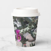 Challa Cactus in Blüte Pappbecher (Rückseite)