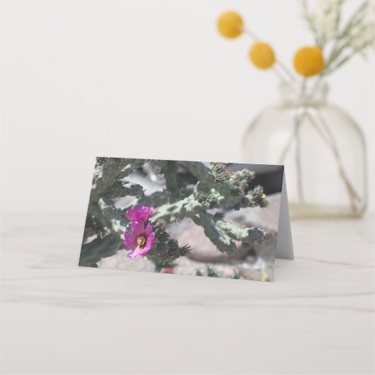 Challa Cactus in Blüte Platzkarte (Rückseite)