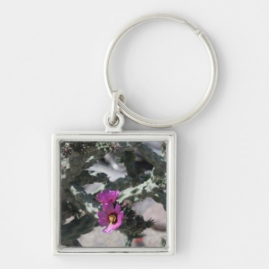 Challa Cactus in Blüte Schlüsselanhänger (Vorne)