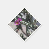 Challa Cactus in Blüte Serviette (Ecke)