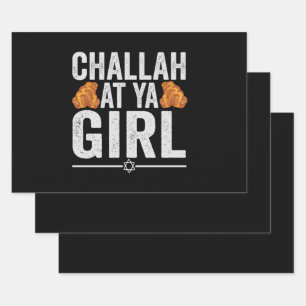 Challah at Ya boy Funny Jewish Hanukkah Holiday Geschenkpapier Set