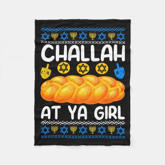 Challah At Ya Girl Jewish Hanukkah Fun Fleecedecke (Vorderseite)