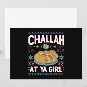 Challah At Ya Mädchen Lustige Hanukkah Lebensmitte Einladung