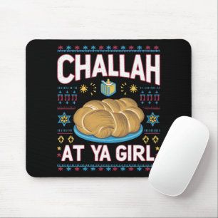 Challah At Ya Mädchen Lustige Hanukkah Lebensmitte Mousepad
