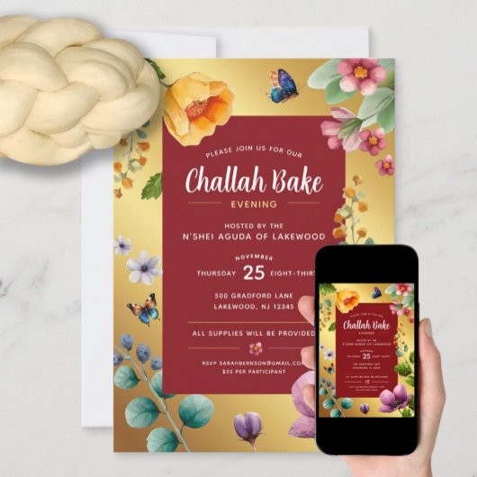 Challah Bake Event Elegante Einladung