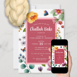 Challah Bake Event Floral Einladung