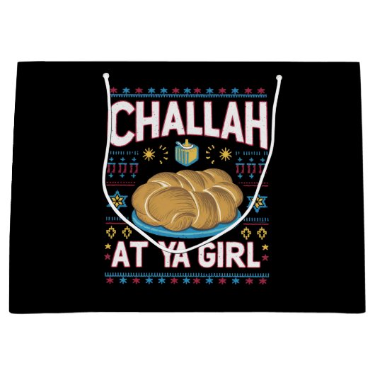 Challah bei Ya Girl Funny Hanukkah Food Chanukah Große Geschenktüte (Vorderseite)