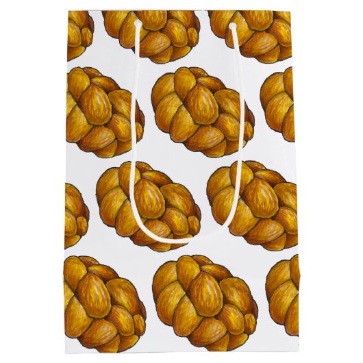 Challah Braided Jewish Bakery Brot Loaf Hanukkah Mittlere Geschenktüte (Rückseite)
