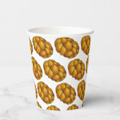 Challah Braided Jewish Bakery Brot Loaf Hanukkah Pappbecher (Rückseite)