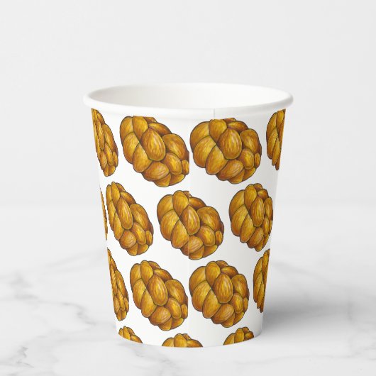 Challah Braided Jewish Bakery Brot Loaf Hanukkah Pappbecher (Rechts)