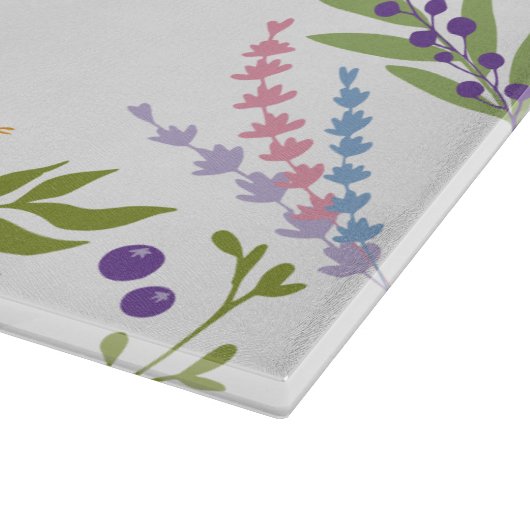 Challah Cutting Board Shabbat Floral Hebrew Schneidebrett (Ecke)