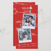 Challah Days Hanukkah 2-Foto-Ferienkarte | Rot (Vorne/Hinten)