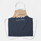 Challah ist Liebe Edible NAVY TAN Script Klasse ge Schürze (Vorderseite)