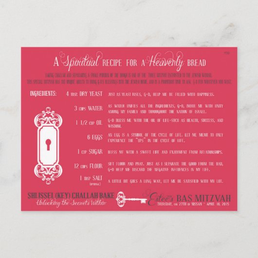 Challah Recipe Postkarten (Vorderseite)