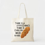 Challah Tragetasche<br><div class="desc">Challah Tote Tasche - Präsentation dieser unglaublich witzig Tasche. Mit der Meldung "Es gibt eine (gute) Chance, dass Challah Brot hier drin". Eine sehr coole Idee für ein Hanukkah-Geschenk! Copyright Hinweis: Das in diesem Produkt verwendete Brot wurde freundlicherweise von der Site Free Vectors unter dem Titel Pastry Vectors zur Verfügung...</div>