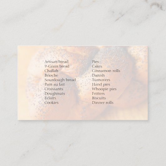 Challah Visitenkarte (Rückseite)