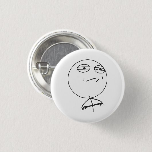 Challenge Accepted Rage Face Comic Meme Button (Vorne & Hinten)