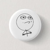 Challenge Accepted Rage Face Comic Meme Button (Vorderseite)
