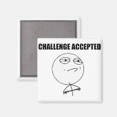 Challenge Accepted Rage Face Comic Meme Magnet (Vorderseite/Rückseite)