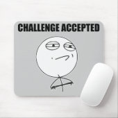 Challenge Accepted Rage Face Comic Meme Mousepad (Mit Mouse)