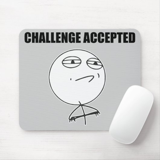 Challenge Accepted Rage Face Comic Meme Mousepad (Mit Mouse)