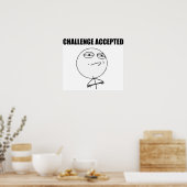 Challenge Accepted Rage Face Comic Meme Poster (Küche)