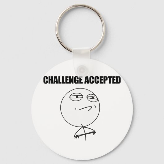 Challenge Accepted Rage Face Comic Meme Schlüsselanhänger (Vorderseite)