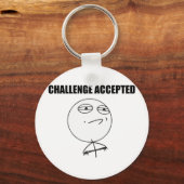 Challenge Accepted Rage Face Comic Meme Schlüsselanhänger (Vorderseite)