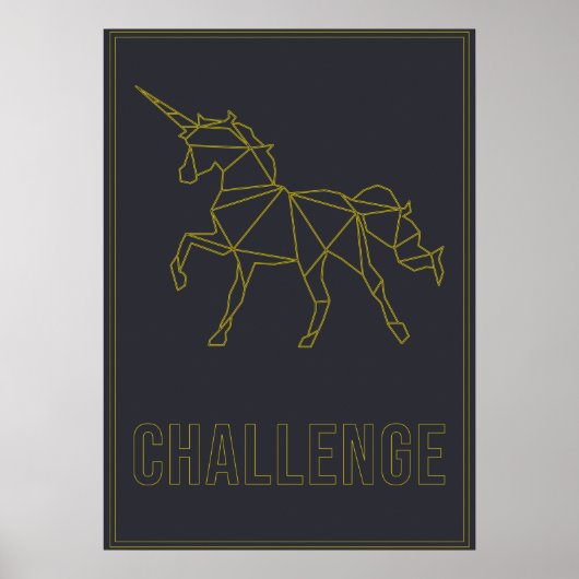 Challenge Affirmative Poster Origami Einhornpferd (Vorne)