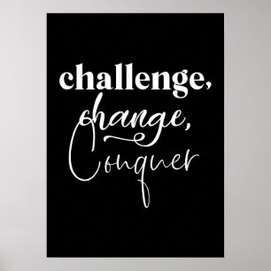 Challenge Conquer, Gym Hustle Success Motivierend Poster