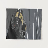 Challenger Black Wandteppich (Vorderseite (Horizontal))