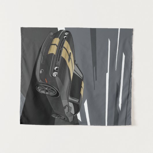 Challenger Black Wandteppich (Vorderseite (Horizontal))