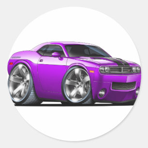 Challenger Lila Car Runder Aufkleber