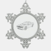 Challenger Muscle Car Schneeflocken Zinn-Ornament (Vorderseite)