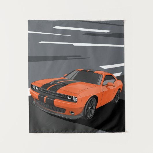 Challenger Orange Wandteppich (Vorderseite)