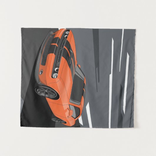 Challenger Orange Wandteppich (Vorderseite (Horizontal))