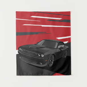Challenger RT schwarz Wandteppich