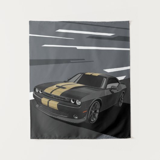 Challenger Schwarz Wandteppich (Vorderseite)